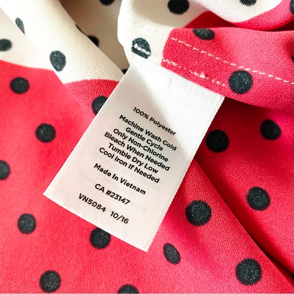 Talbots Cranberry and Cream Polka Dot Shell Size 10 EUC - Picture 6 of 10